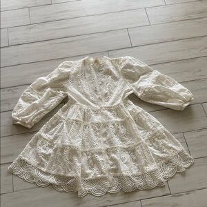 Elegant White Lace Kids Dress